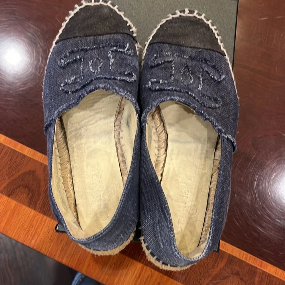 Chanel Navy Espadrilles